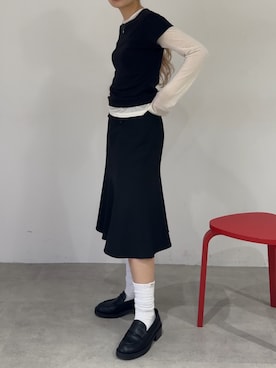 「アイテム（ローファー）」を使った、さきさん（レディース・160cm）の春コーディネート