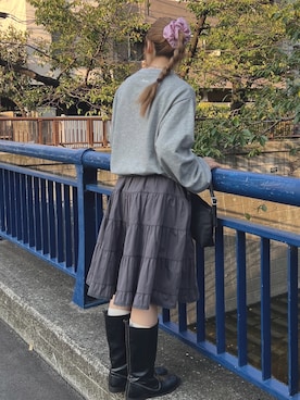 「アイテム（シュシュ）」を使った、さきさん（レディース・160cm）の秋コーディネート