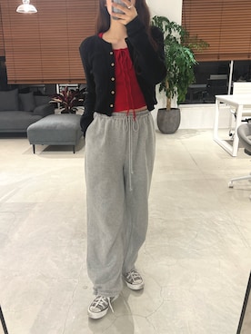 「アイテム（スウェットパンツ）」を使った、さきさん（レディース・160cm）の夏コーディネート