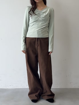 「GIUNON（ジウノン）のアイテム」を使った、さきさん（レディース・160cm）の秋コーディネート