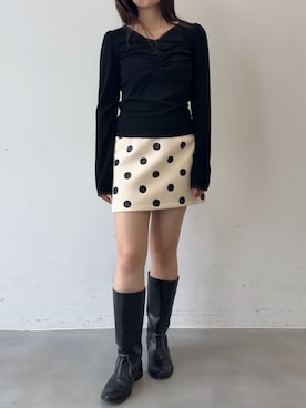 「GIUNON（ジウノン）のアイテム」を使った、さきさん（レディース・160cm）の秋コーディネート