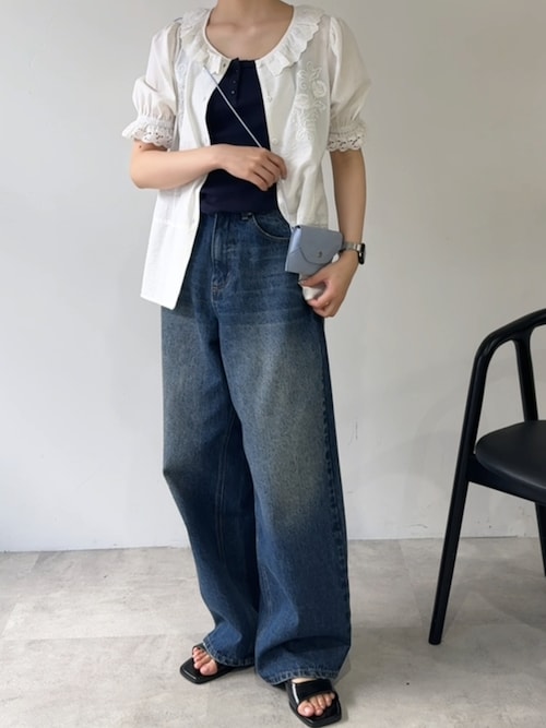 wide curve denim pants / ワイドカーブデニムパンツ（デニム