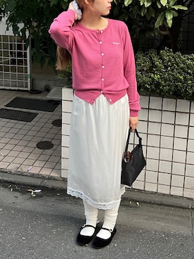 「アイテム（シュシュ）」を使った、さきさん（レディース・160cm）の秋コーディネート