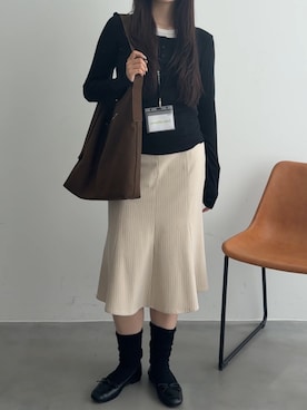 「GIUNON（ジウノン）のアイテム」を使った、さきさん（レディース・160cm）の秋コーディネート