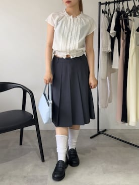 「アイテム（ローファー）」を使った、さきさん（レディース・160cm）の夏コーディネート