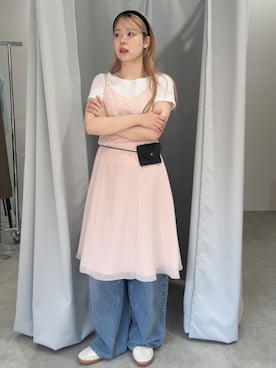 「アイテム（カチューシャ）」を使った、さきさん（レディース・160cm）の夏コーディネート