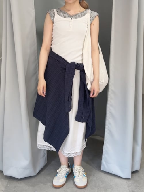 ブラウス シャツ embroidery over check shirts / エンブロイダリーオーバーチェックシャツ レディース Htage】エンブロイダリーレースシャツ（シャツ/ブラウス