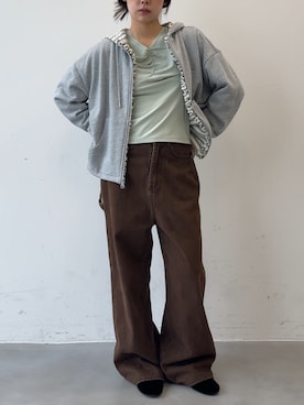 「GIUNON（ジウノン）のアイテム」を使った、さきさん（レディース・160cm）の秋コーディネート