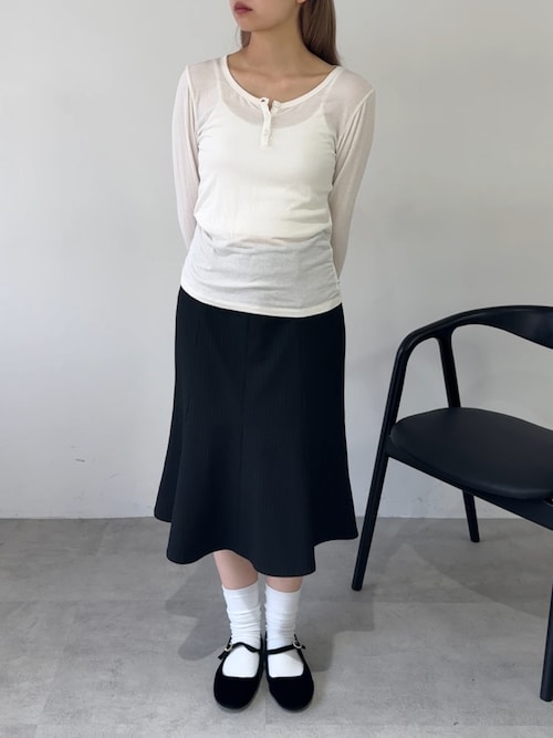 セール】midi pocket stripe skirt / ミディポケットストライプ