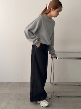 「アイテム（デニムスカート）」を使った、さきさん（レディース・160cm）の秋コーディネート