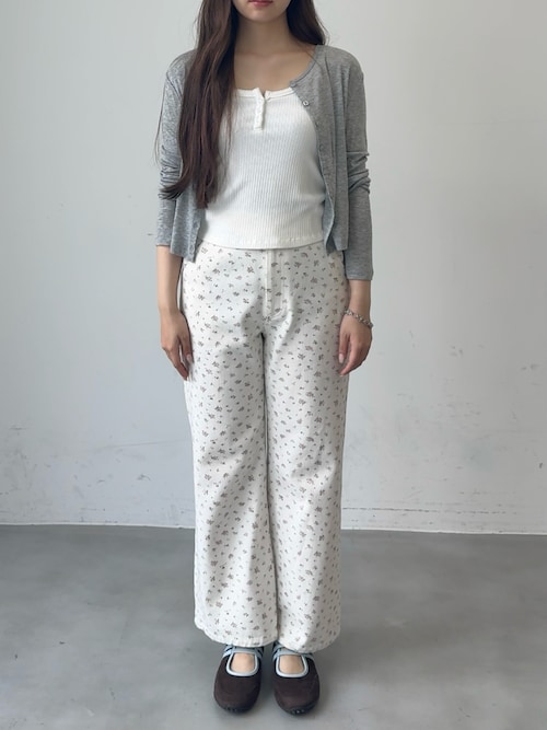 GIUNON パンツ side belt flower pants / サイドベルトフラワーパンツ