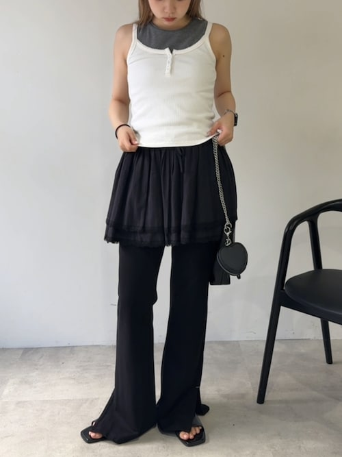 GIUNON スリットフレアステッチパンツ 黒　サイズ1 slit flare stitch pants / スリットフレアステッチパンツ