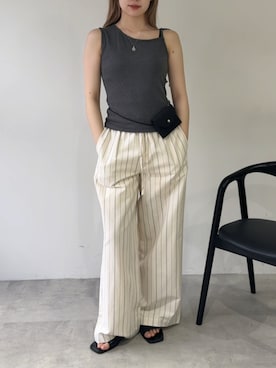 「アイテム（タンクトップ）」を使った、さきさん（レディース・160cm）の夏コーディネート