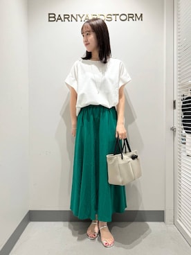 「BARNYARDSTORM（バンヤードストーム）のアイテム（サンダル）」を使った、nm0716xxxさん（レディース・163cm）の夏コーディネート