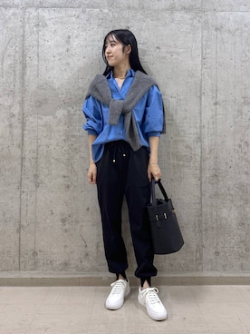 「VELETTO（ベレット）のBARNYARDSTORM / 【VELETTO / ヴェレット】/ バックルバッグ（ハンドバッグ）」を使った、nm0716xxxさん（レディース・163cm）の秋コーディネート