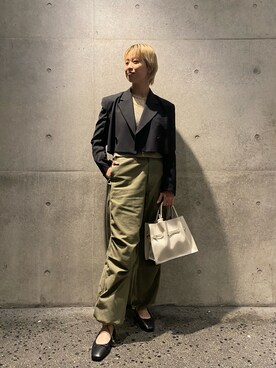 「ショート丈トップス」｜「アイテム（バレエシューズ）」を使った、arisaさん（レディース・167cm）の春コーディネート