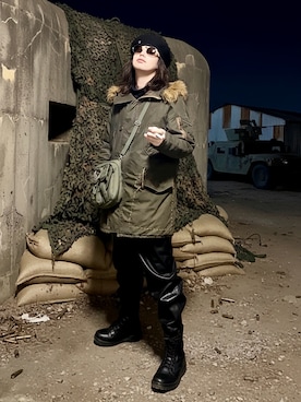 「アイテム（ハンチング/ベレー帽）」を使った、ケンさん（メンズ・163cm）の冬コーディネート