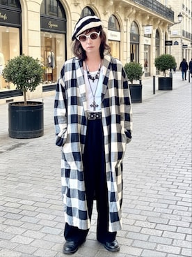 「アイテム（ハンチング/ベレー帽）」を使った、ケンさん（メンズ・163cm）の秋コーディネート