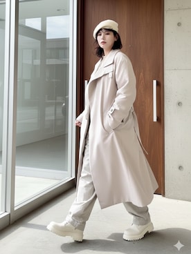 「アイテム（ハンチング/ベレー帽）」を使った、ケンさん（メンズ・163cm）の冬コーディネート