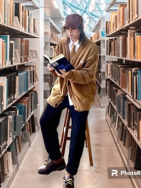 「大学生コーデ」｜「アイテム（キャップ）」を使った、ケンさん（メンズ・163cm）の冬コーディネート