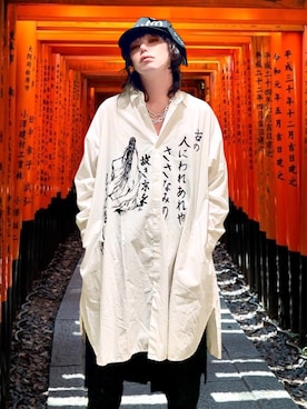 「ロングシャツ」｜ケンさん（メンズ・163cm）の夏コーディネート