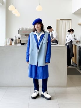 「アイテム（ハンチング/ベレー帽）」を使った、ケンさん（メンズ・163cm）の冬コーディネート