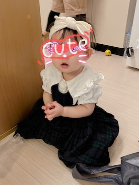 「ブラックウォッチ」｜「アイテム（ワンピース/ドレス）」を使った、ケンさん（キッズ・70cm）の冬コーディネート