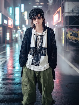 「アイテム（ハンチング/ベレー帽）」を使った、ケンさん（メンズ・163cm）の秋コーディネート