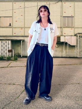 「アイテム（スラックス）」を使った、ケンさん（メンズ・163cm）の夏コーディネート