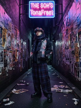 「アイテム（スカジャン）」を使った、ケンさん（メンズ・163cm）の冬コーディネート