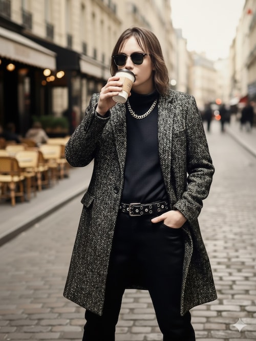 リチウムオム　チェスターコート LITHIUM HOMME（リチウム オム）の「RAFANELLI TWEED CHESTERFIELD