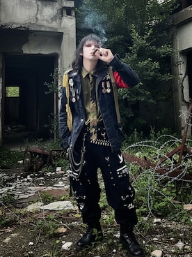 「アイテム（ミリタリージャケット）」を使った、ケンさん（メンズ・163cm）の冬コーディネート