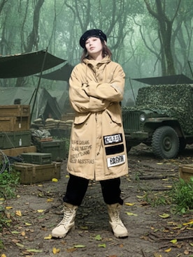 「アイテム（ハンチング/ベレー帽）」を使った、ケンさん（メンズ・163cm）の冬コーディネート