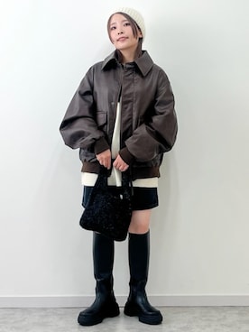 「LOGAN knitting mills（ローガンニッティングミルズ）のアイテム」を使った、yunaさん（レディース・148cm）の秋コーディネート