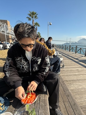 「アイテム（スカジャン）」を使った、korasukeeさん（メンズ・170cm）の秋コーディネート