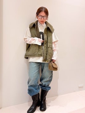 「THE PAUSE（ザ ポーズ）の【THE PAUSE】調光サングラス（サングラス、ブラック系）」を使った、marinaさん（レディース・150cm）の秋コーディネート