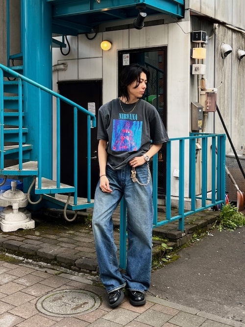 NIRVANA Tシャツ 青色 S NIRVANA Tシャツ 青色 S NIRVANA ニルヴァーナ S スマイル