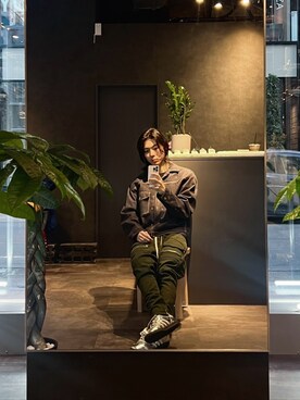 「ANDRAP（アンドラップ）のアイテム（パンツ）」を使った、Kyosuke Fukudaさん（メンズ・178cm）の春コーディネート