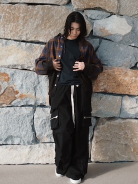 「ANDRAP（アンドラップ）のアイテム（パンツ）」を使った、Kyosuke Fukudaさん（メンズ・178cm）の夏コーディネート