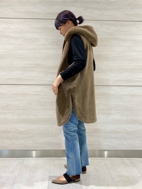 「Jines（ジネス）のアイテム（その他アウター）」を使った、norikaさん（レディース・163cm）の秋コーディネート
