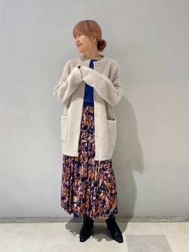 「アイテム（ノーカラージャケット）」を使った、norikaさん（レディース・163cm）の秋コーディネート