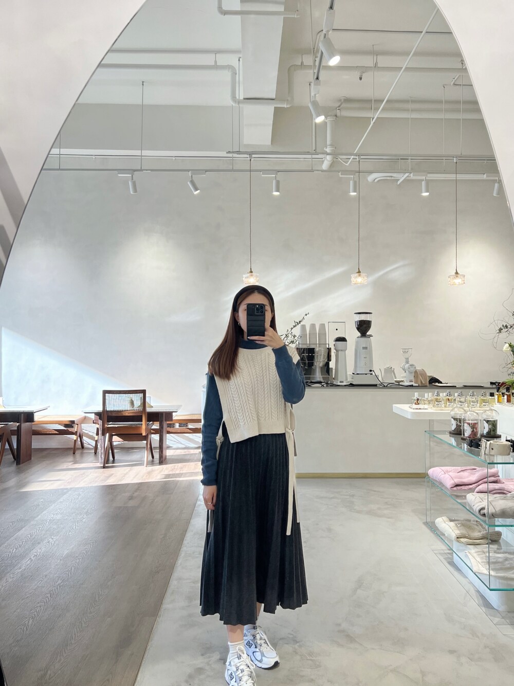 「winterstyle、ootd、冬コーデ」｜「GUのアイテム（ニット/セーター、ベージュ系）」を使った、yii93さん（レディース・155cm）の冬コーディネートの1枚目の写真