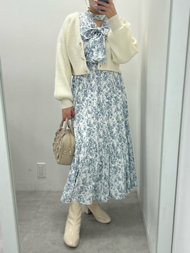 「トワルドジュイ」｜「アイテム（ワンピース/ドレス）」を使った、江口光代さん（レディース・162cm）の冬コーディネート