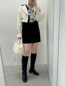 「ほめられ本命コーデ」｜「アイテム（トレンチコート）」を使った、江口光代さん（レディース・162cm）の冬コーディネート