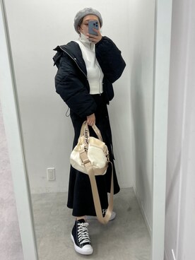 「one after another NICE CLAUP（ワンアフターアナザーナイスクラップ）のアイテム（ハンチング/ベレー帽）」を使った、江口光代さん（レディース・162cm）の秋コーディネート