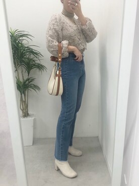 「one after another NICE CLAUP（ワンアフターアナザーナイスクラップ）のアイテム（アンサンブル）」を使った、江口光代さん（レディース・162cm）の冬コーディネート