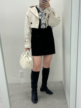 「セットアイテム」｜「アイテム（トレンチコート）」を使った、江口光代さん（レディース・162cm）の冬コーディネート