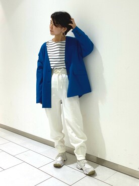 「KBF（ケイビーエフ）のアイテム（ノーカラージャケット）」を使った、Sasakiさん（レディース・155cm）の秋コーディネート