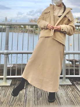 「USJ」｜「アイテム（その他アウター）」を使った、mican🍊さん（レディース・162cm）の春コーディネート