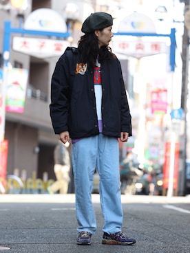 「ALDIES（アールディーズ）のアイテム（ハンチング/ベレー帽）」を使った、しょうたろうさん（メンズ・183cm）の冬コーディネート